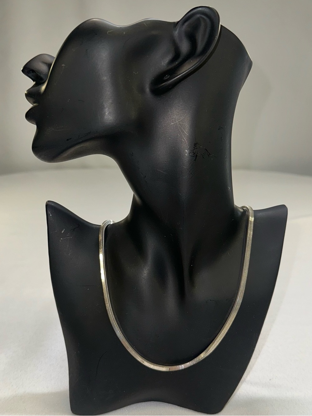 Vintage 925 Sterling Silver Square Omega Chain Necklace 17" 3D Snake 23.8g